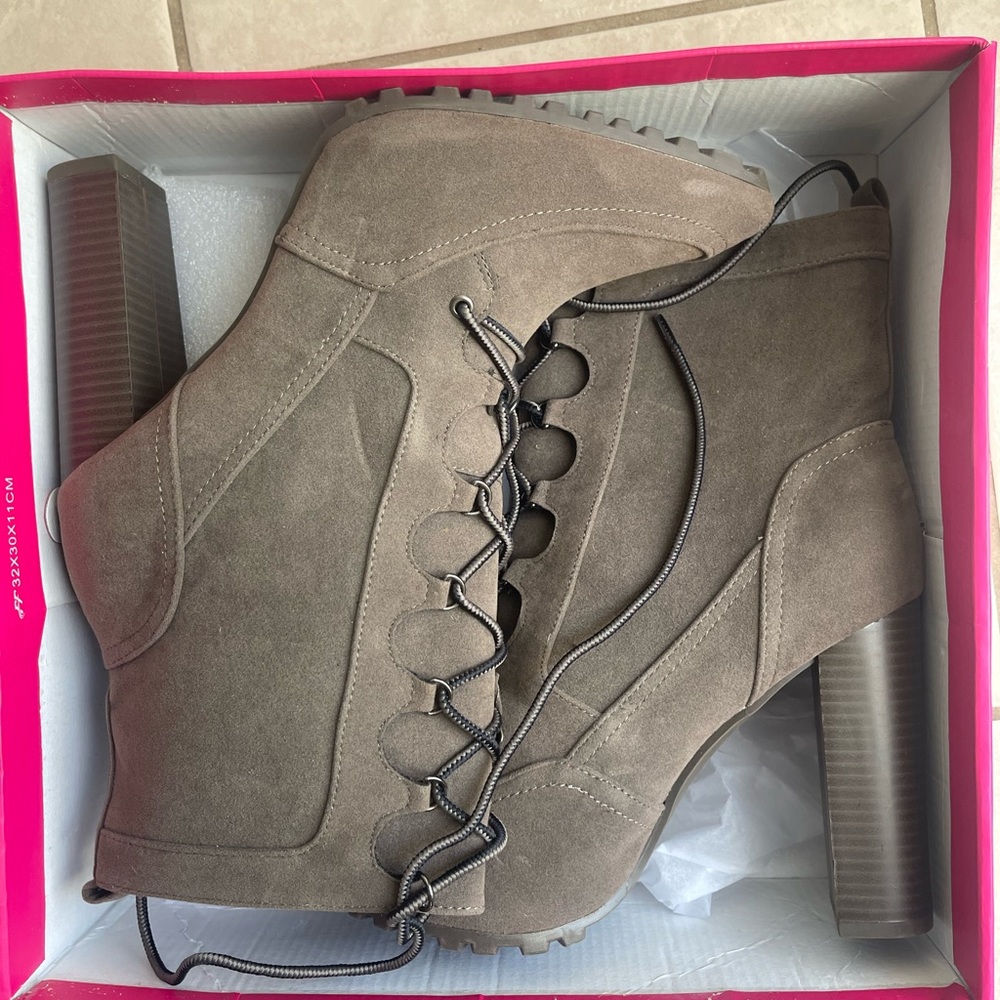 Gray Heeled Booties - Size 12